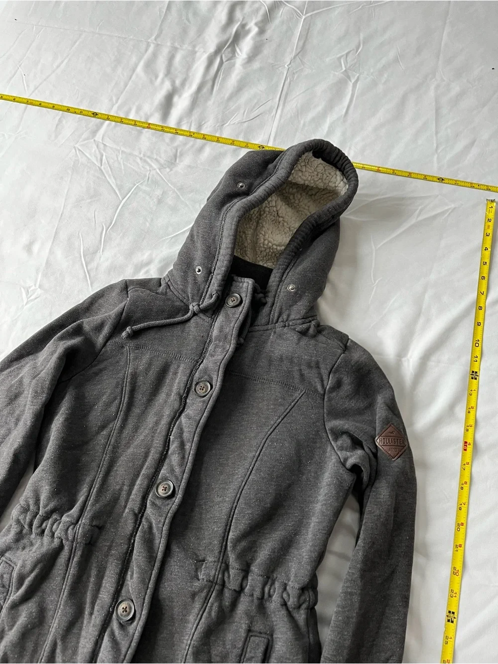 Hollister Dark Gray Hooded Military-Style Field Jacket